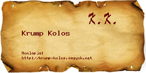 Krump Kolos névjegykártya